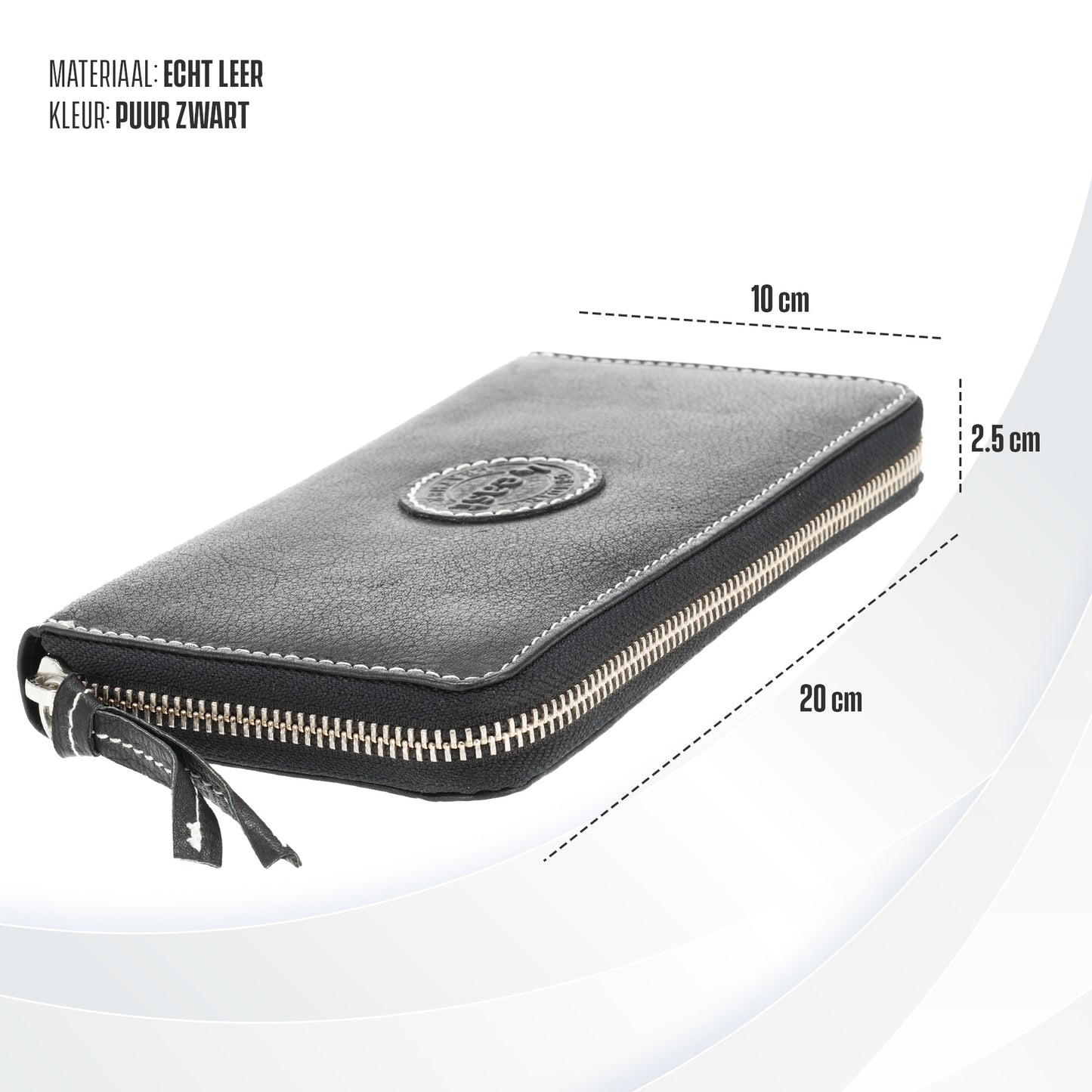 Zwarte Dames Portemonnee Met Rits | Leren Portemonnee met RFID - 12 Pasjeshouders, Briefgeld & Muntvak | 20x10x2.5cm | | Beste Portemonnee als Cadeautjes