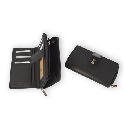 Lederen RFID Portemonnees Heren & Dames - Zwart Unisex Wallets met 11 Creditcardvakken en Muntgeldvak - Anti-Skim Technologie - Echt Leer - Ruime Opbergruimte - Veilig en Duurzaam