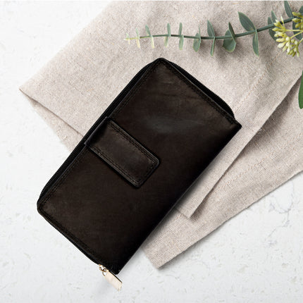 Lederen RFID Portemonnees Heren & Dames - Zwart Unisex Wallets met 11 Creditcardvakken en Muntgeldvak - Anti-Skim Technologie - Echt Leer - Ruime Opbergruimte - Veilig en Duurzaam