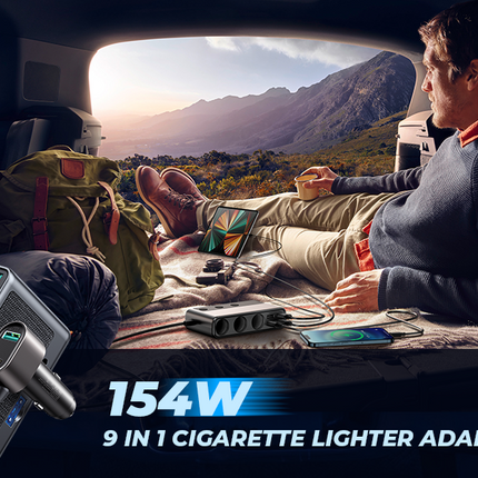 Premium Auto Sigarettenaansteker Splitter - 6 Poorten USB (PD+QC3.0+USB*4) - Autolader USB - Autolader Splitter - 154W 12V/24V onafhankelijke schakelaars DC sigarettenaansteker autolader voor alle auto-apparaten