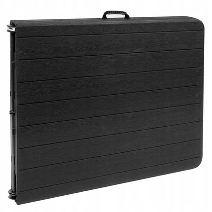 Praktische Vouwtafel: Veilig en Stijlvol - Grote Houtlook Klaptafel voor Terras, Camping en Meer - Eenvoudig Inklapbaar met Veiligheidsgrendel - Handige Buffettafel en Koffertafel - Afmetingen: 180 x 76 x 74 cm - Kleur: Zwart