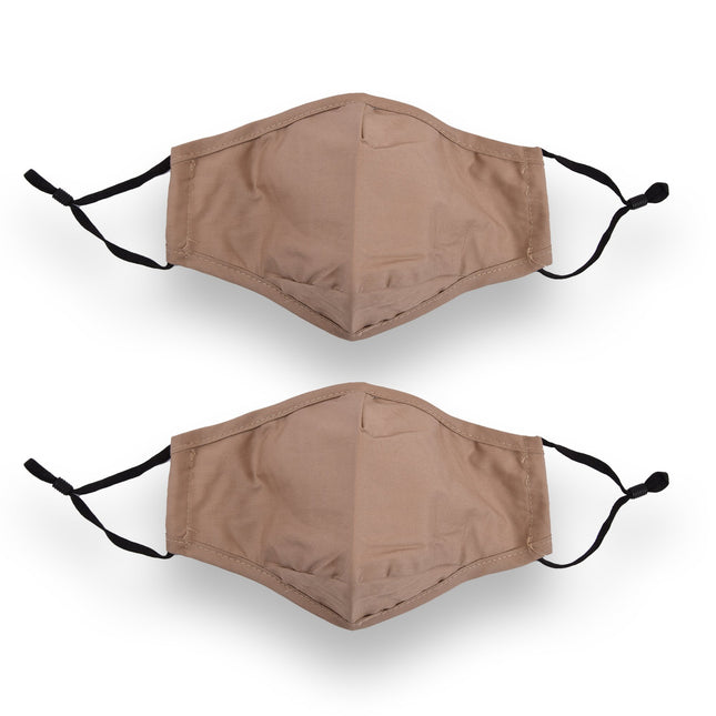 Beige Fashion  Mondkapjes | 24cm x 15.5m | Set van 2 | 100% Katoen | Herbruikbaar en Wasbaar Gezichtsmasker met Oorlus | Anti-Stof en Pollen Beschermend 