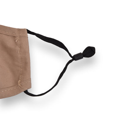 Stijlvolle Wasbare Mondkapjes Beige- Masker Gezichtsmasker met Oorlus - Fashion Bloem Design – 24x15.5cm