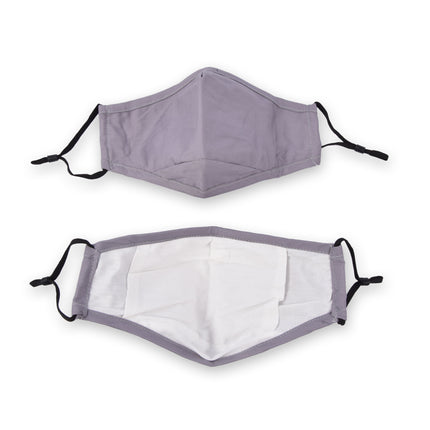 2 Stuks Grijze Katoenen Herbruikbare Mondkapjes | Modieus & Beschermend | 24cm x 15.5m | Comfortabel voor Sport en Vrije Tijd