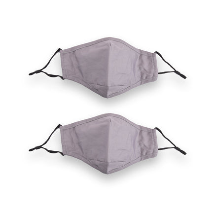 2 Stuks Grijze Katoenen Herbruikbare Mondkapjes | Modieus & Beschermend | 24cm x 15.5m | Comfortabel voor Sport en Vrije Tijd