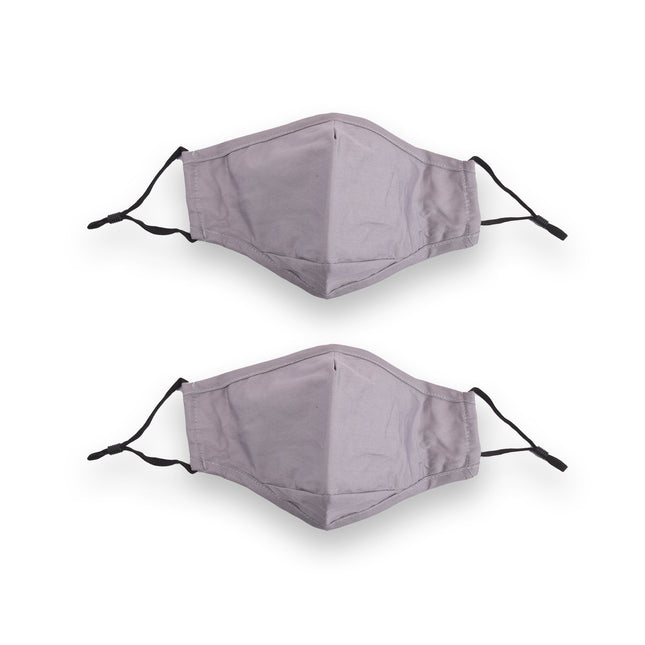 2 Stuks Grijze Katoenen Herbruikbare Mondkapjes | Modieus & Beschermend | 24cm x 15.5m | Comfortabel voor Sport en Vrije Tijd
