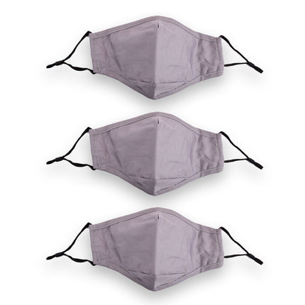 Modieus Grijze Katoenen Gezichtsmaskers | Set van 3 | 24cm x 15.5m | Geschikt voor Dames en Heren | Ideal voor Dagelijks Gebruik en Training