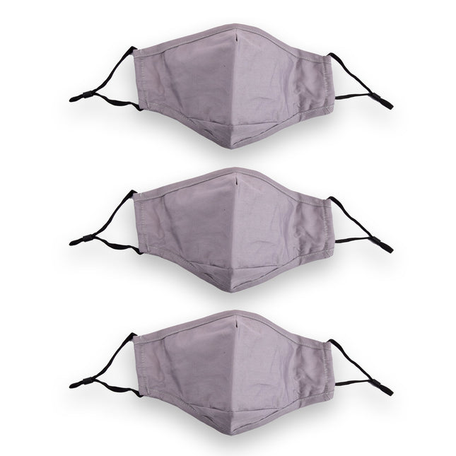 Modieus Grijze Katoenen Gezichtsmaskers | Set van 3 | 24cm x 15.5m | Geschikt voor Dames en Heren | Ideal voor Dagelijks Gebruik en Training