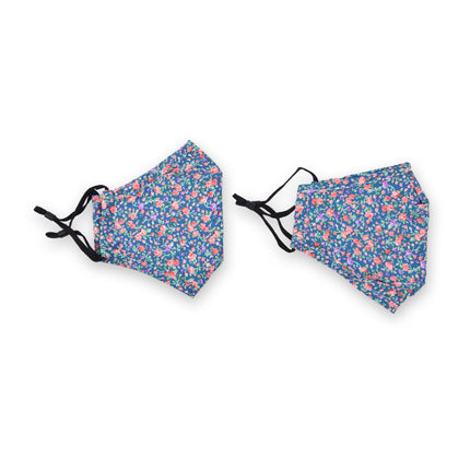 Charmant Blauw Mondkapje | 100% Katoen | Set van 2 | Herbruikbaar en Wasbaar | Comfortabel en Stijlvol | Geschikt voor Vrije Tijd en Beschermingsdoel 