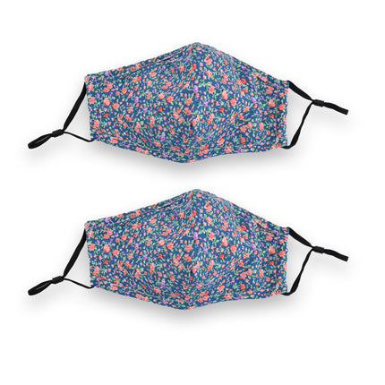 Charmant Blauw Mondkapje | 100% Katoen | Set van 2 | Herbruikbaar en Wasbaar | Comfortabel en Stijlvol | Geschikt voor Vrije Tijd en Beschermingsdoel 