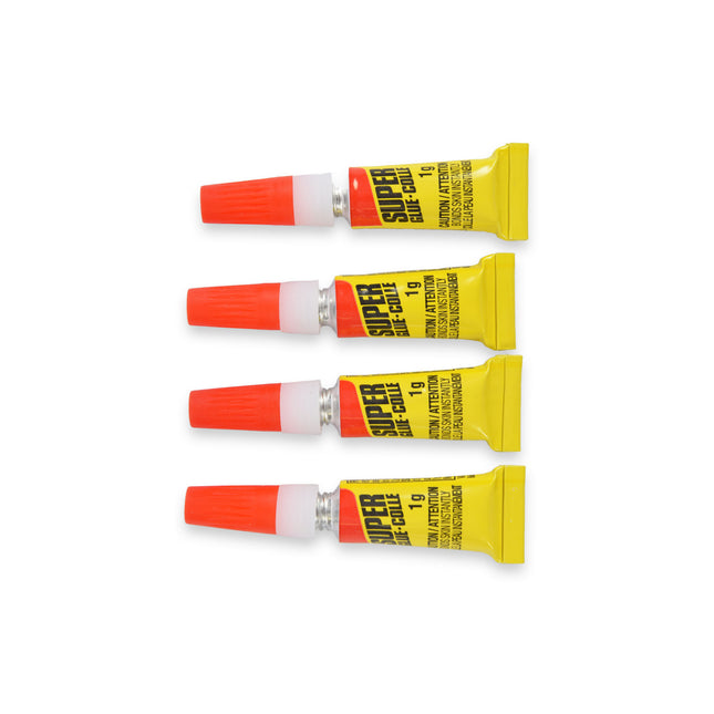 Sterke Secondelijm voor Knutselen en School - 26g - Super Glue - Rood & Geel - 4 Stuks Mini Lijm