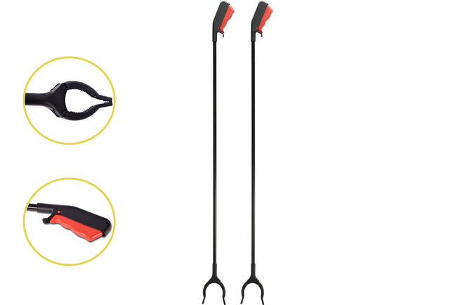 Set van 2 Grijpstokken 1 Meter - Ergonomische Lange Grijparmen voor Afval & Zwerfvuil - Afvalgrijpers voor Ouderen en Invaliden