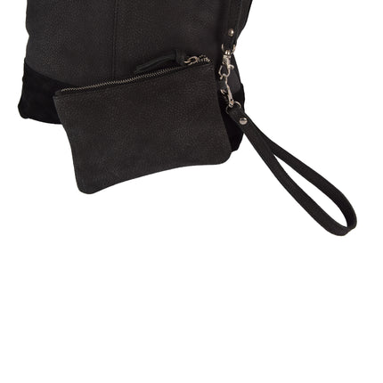 Zwarte Shopper Tas met Rits en Handvatten - 60cm x 33cm x 38cm - 4east Schoudertas van Echt Leer