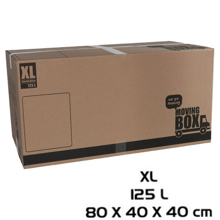 Verhuisdoos - 10 stuks - 125 liter - Professioneel,  Stevig Verhuisdozen en stevig 80 x 40 x 40 cm - XLarge 