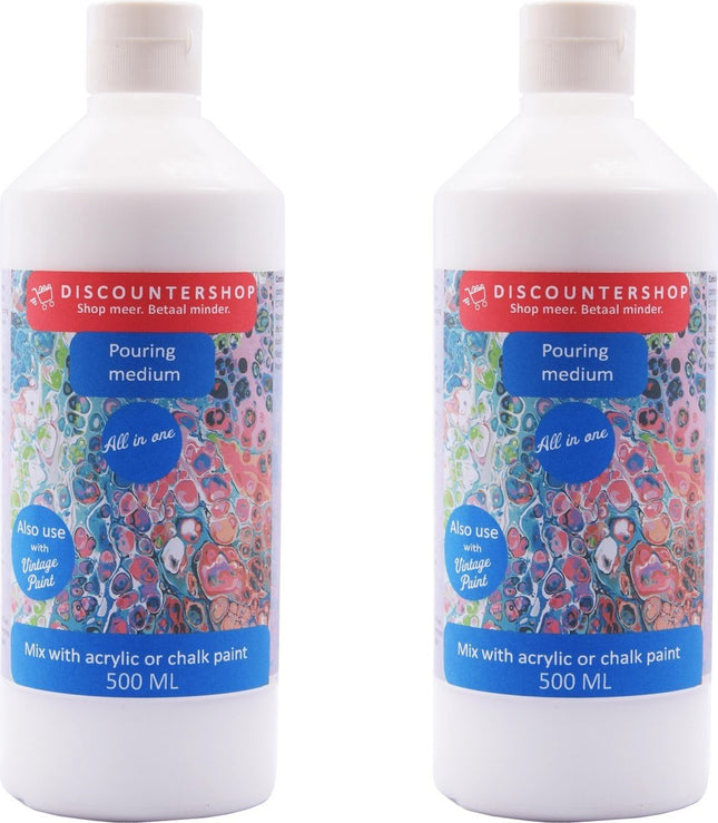 Pouring medium 2x 500 ML Pouring medium Kant en klaar hulpmiddel