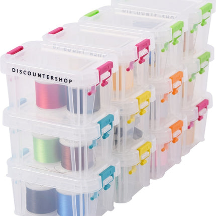 Set van 12 Mini opbergbakjes | 0.2L Assorti| Opbergdoos |Stapelbare opberg box | sorteer box | Hobby opberger|sorteerder