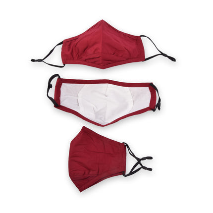Rood Herbruikbare Katoenen Mondmaskers | Set van 3 | Beschermend en Modieus | Uniseks Gezichtsmaskers bescherming tegen ziektekiemen | Wasbaar en Duurzaam