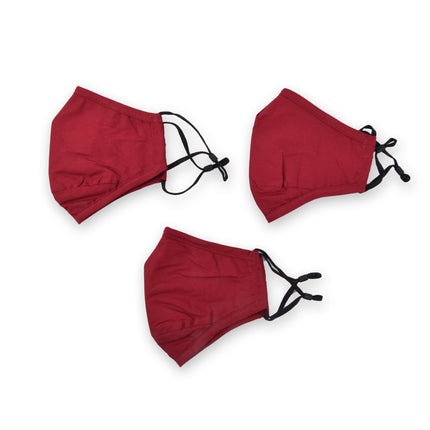 Rood Herbruikbare Katoenen Mondmaskers | Set van 3 | Beschermend en Modieus | Uniseks Gezichtsmaskers bescherming tegen ziektekiemen | Wasbaar en Duurzaam