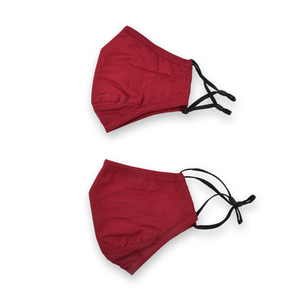 Rood Katoenen Herbruikbare Mondkapjes | Set van 2 | Modieus en Beschermend Gezichtsmasker | Uniseks Gebruik | Voor Bescherming Tegen Stof en Pollen