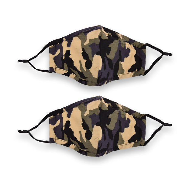 Camouflage Katoenen Mondmaskers | 2 Stuks | 24 x 15.5 cm | Herbruikbaar en Modieus | Uniseks Gezichtsmaskers voor stofbescherming