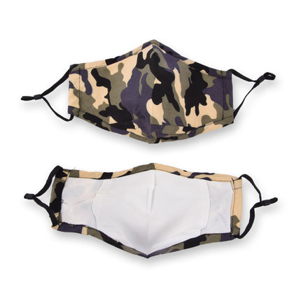 Camouflage Katoenen Mondmaskers | 2 Stuks | 24 x 15.5 cm | Herbruikbaar en Modieus | Uniseks Gezichtsmaskers voor stofbescherming