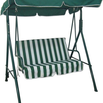 Schommelbank tuin groen tweezit met zonnescherm - Schommelbank - Groen-Wit - 140X110X153CM