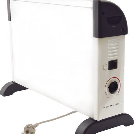 Discountershop Elektrische Convector Kachel - 750 /1250 / 2000 Watt - Verstelbare Thermostaat - Wit