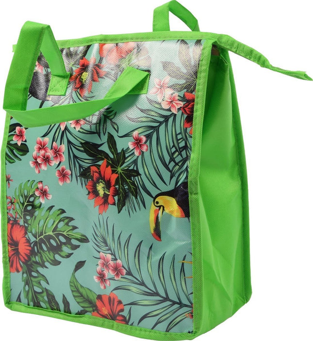Fresh & Cold koeltas-  Lunchtas - Koeltas - Lunchbox - Leuke Vrolijke Picknicktas - koel|tas| strand| Koelbox | dames 8 liter polyetheen Groen
