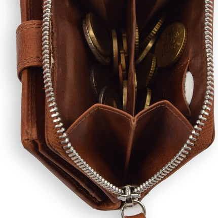 Portemonnee vachetta leer| Portemonnee dames - portemonnees heren - Portemonnee pasjes - RFID Protected Anti skim - 4East - 4E-209-
