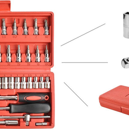 Auto & Huishoud Gereedschapset 46pcs - Monteur - Huishoudelijke - Gereedschapset