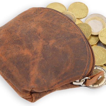 Portemonnee briefgeld muntgeld en creditcard - pasjes - vakantie portemonnee - Compact portemonnee - Buffelleer portemonnee - Kleine portemonnee - Portemonnee - Ronde portemonnees