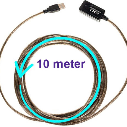 Discountershop® USB verlengkabel - USB2.0 - 10 meter snelheden tot 480 Mbit/s actieve USB2.0 poort die minimaal 500 mA