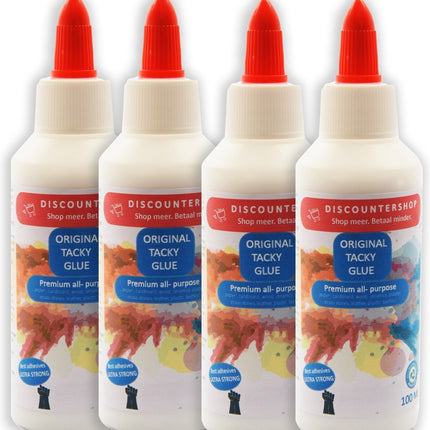 Tacky lijm met inhoud van 100 ML - 4 stuks in de verpakking - 400 ML