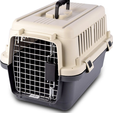 Katten- honden reismand | 33cm L x 50cm B x 33cm H | tot 12 kg | Kunststof | met Handvat en Handige Deuren