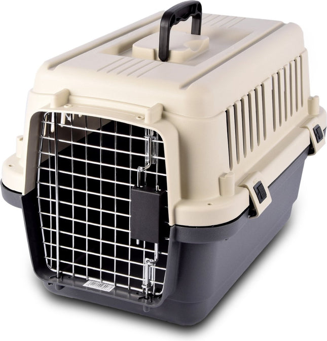 Katten- honden reismand | 33cm L x 50cm B x 33cm H | tot 12 kg | Kunststof | met Handvat en Handige Deuren