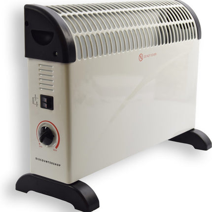 Discountershop Elektrische Convector Kachel - 750 /1250 / 2000 Watt - Verstelbare Thermostaat - Wit