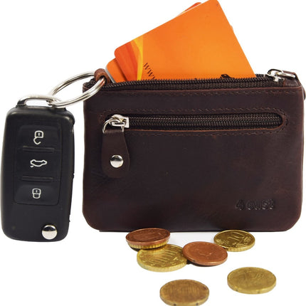 Autosleutel RFID Antidiefstal met YKK risten- Keyless Entry Go Sleutel Etui Hoesje Sleuteletui portemonnee - portemonnee etui - ring portemonnee - pasjeshouder met rits - rits portemonnee - 2 ritsen portemonnee - buffelleer portemonnee 