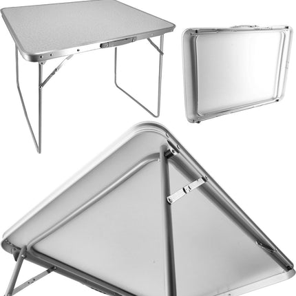Klaptafel 80x60x70cm - Weerbestendige Inklapbare Campingtafel voor Buiten - Opvouwbare Tuintafel met Handvat voor 1-2 Personen - Stevige Vouwtafel