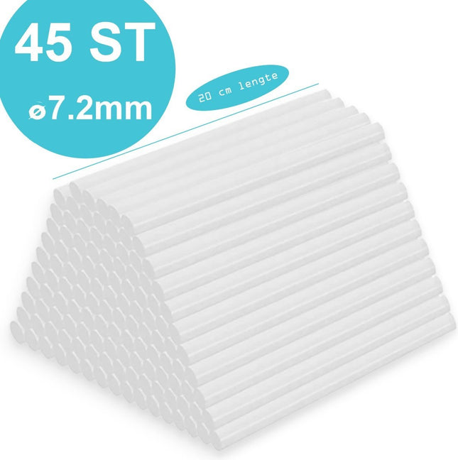 Lijmpistool Vullingen - Lijmpatronen 7,2 MM Rond - 200 MM Lang - Lijm Patronen voor Lijmpistool - LijmpistoolLijmstick - LIJMPATRONEN - 7,2 mm X 200MM - Lijmstaven - Glue gun Lijmpatronen - LET OP 45 Lijmpatronen - Universele Lijmpistool sticks