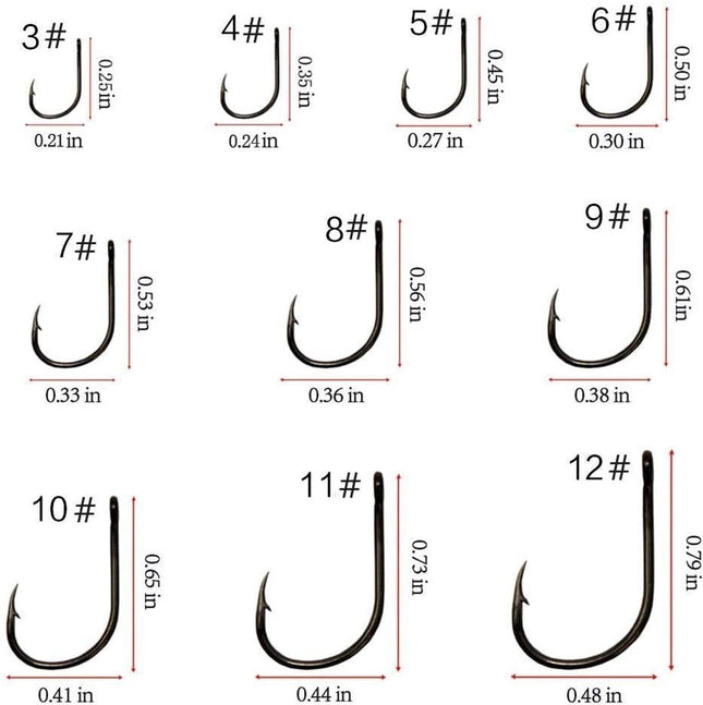 Vishaken - met Oog - 100 stuks - 10 Maten - Hengelsport Accessoires