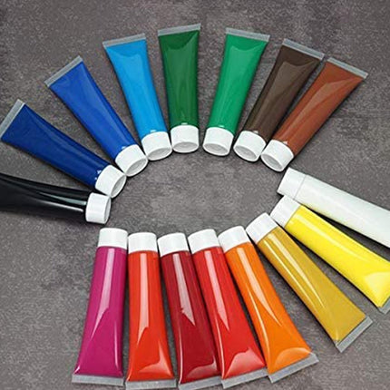 Set van 18 tubes hoogwaardige acrylverf - schilderkleuren voor kunstenaars, gevorderden, beginners - hoge kleurglans
