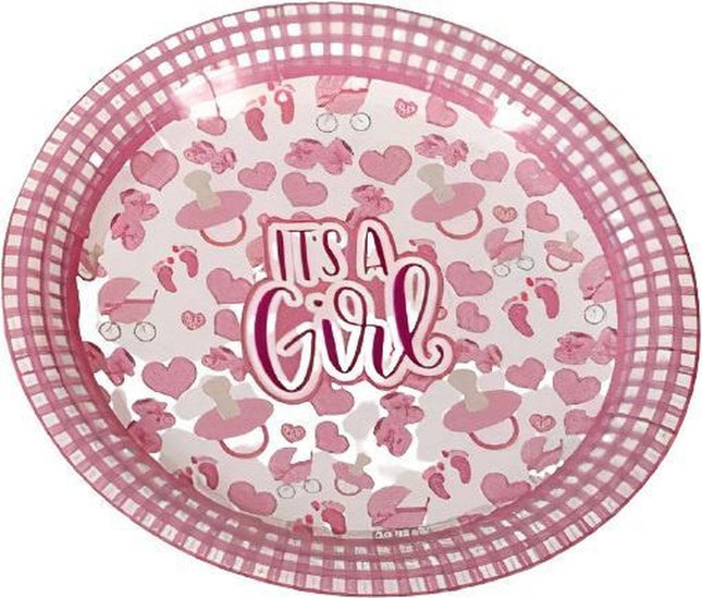 Gerimport Feestborden Girls 22 Cm Papier Roze 6 Stuks