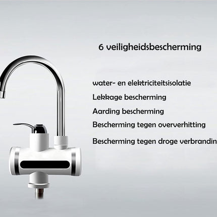 Warmwaterboiler Kraan Instant tankloze boiler Elektrische keuken Badkamer Snelle verwarming Kraanwaterkraan met LED digitaal display (onder instroom)