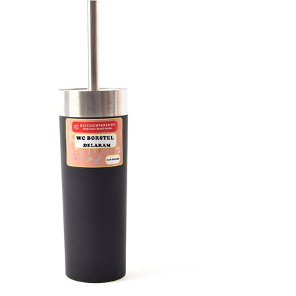 Toiletborstel Delaram mat zwart / wc borstel rond 24cm