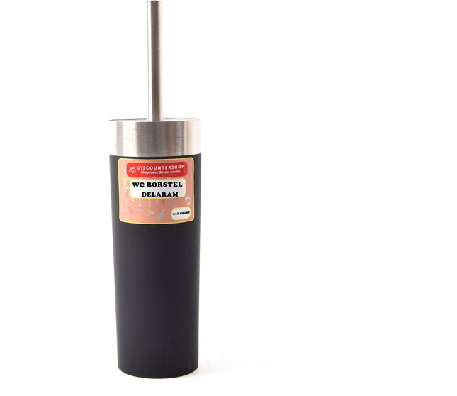 Toiletborstel Delaram mat zwart / wc borstel rond 24cm