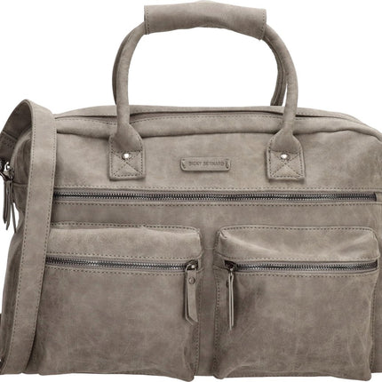 Handtas: Stijlvolle Dames Kunstleren Grijs Laptoptas en Schoudertas in Westernstijl | Geschikt voor School, Werk en Universiteit | Inclusief Laptoptas met 15.6 inch Grijs - Praktische en Modieuze Schoudertas voor dames