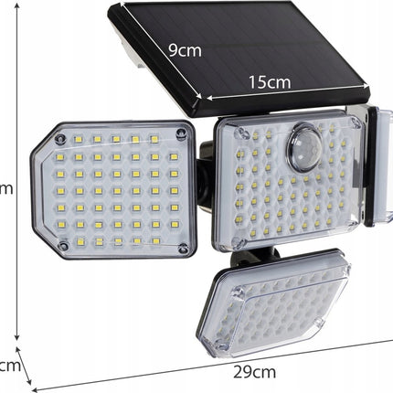 Automatische Solar LED lamp - 171 LED - Bewegingssensor - Zonne-energie - Tuinverlichting voor hek en wand