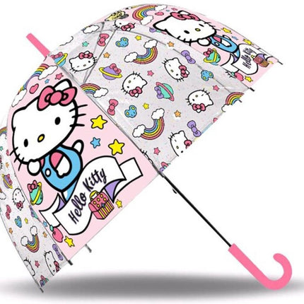 Hello Kitty Paraplu Meisjes 45 Cm Roze/transparant - Kinderparaplu - paraplu's - Paraplu kopen - Paraplu kind - Paraplumerk - automatische paraplu - Kinder paraplu - Paraplu - Disney