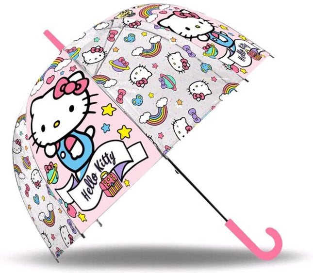 Hello Kitty Paraplu Meisjes 45 Cm Roze/transparant - Kinderparaplu - paraplu's - Paraplu kopen - Paraplu kind - Paraplumerk - automatische paraplu - Kinder paraplu - Paraplu - Disney