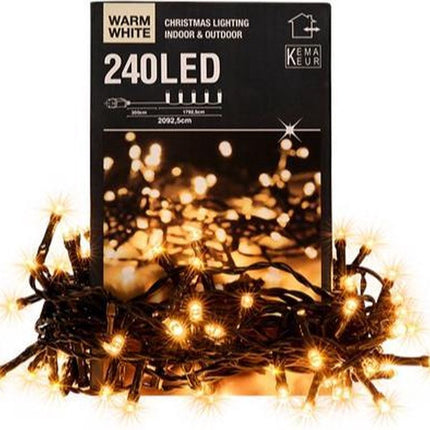 Kerstverlichting warm white/ oud en nieuw verlichting - 240 LED lampjes - 20 meter - voor binnen en buiten - kerst